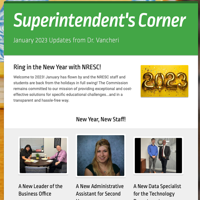  Superintendent's Corner: January Updates from Dr. Vancheri